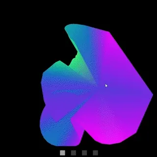 a mouse cursor grabs a circle and throws it around, deforming it like a pizza in the air