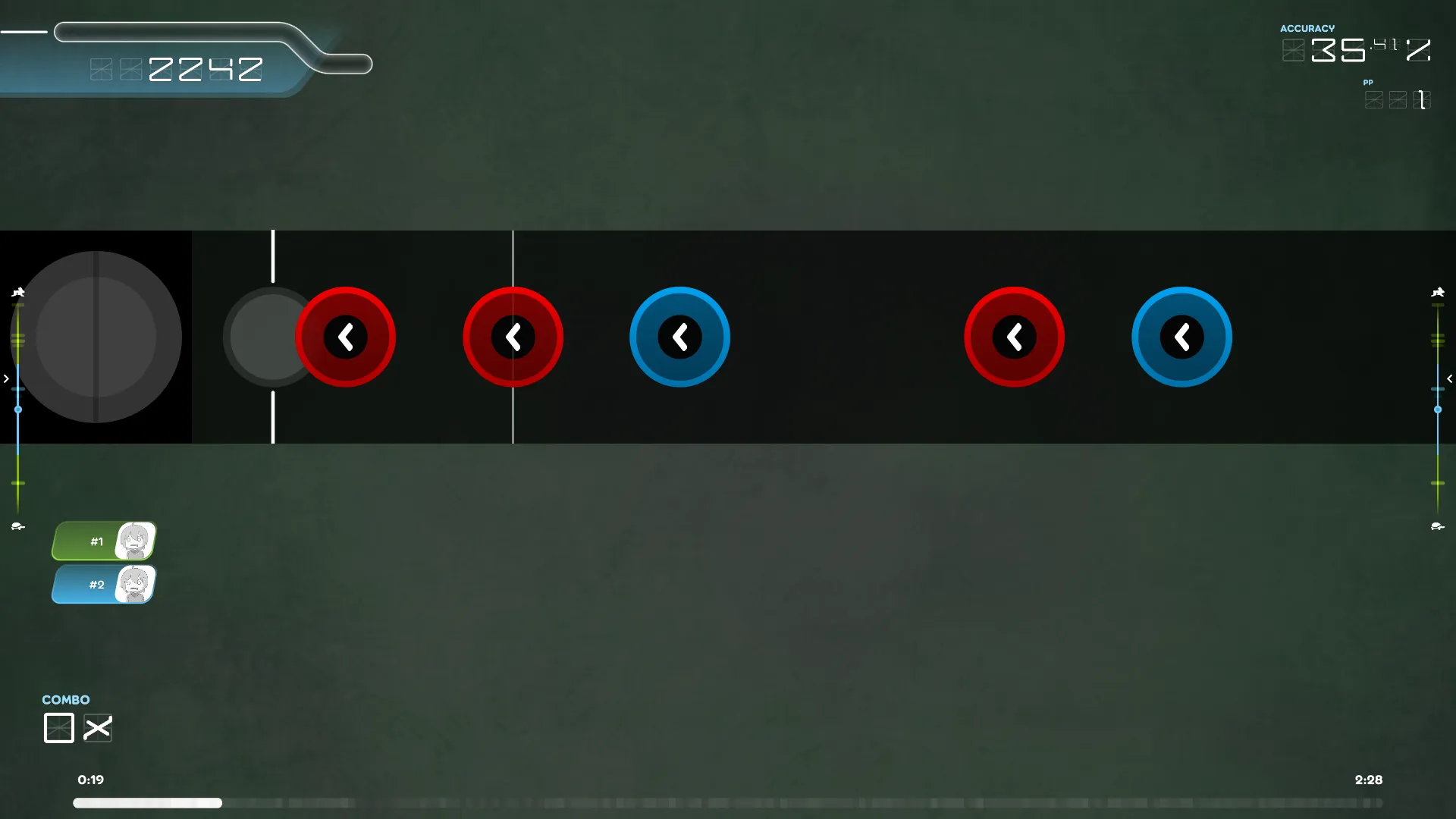 Screenshot of Osu! Taiko gameplay